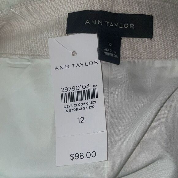 Ann Taylor The Easy Crop Linen High Rise Wide Leg Pants NEW 12 - Picture 10 of 12